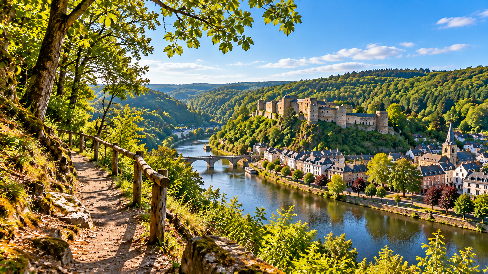 Wandelroute langs de Semois en beboste heuvels bij Bouillon
