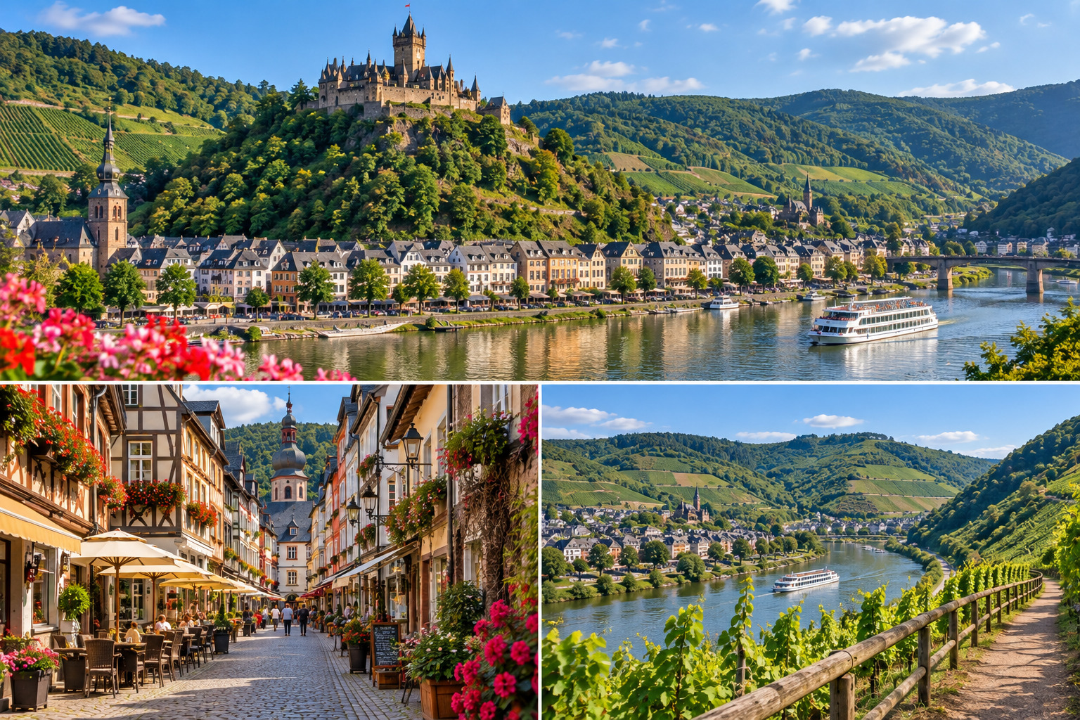 Cochem aan de Moezel met de Reichsburg en wijngaarden
