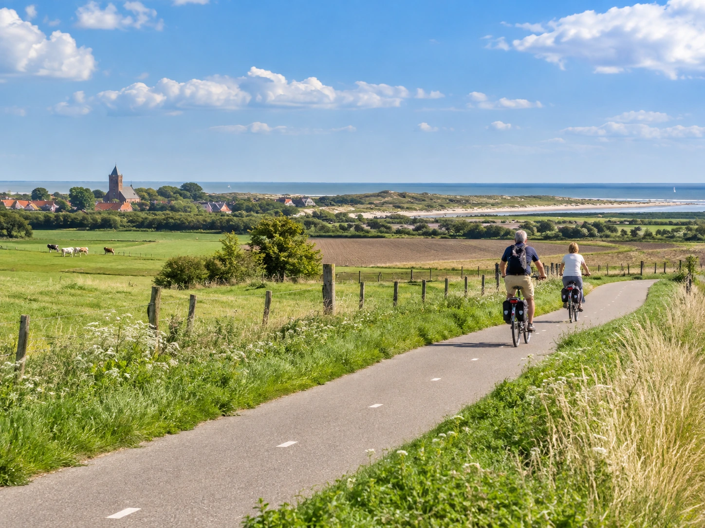 Fietsroute door het Zeeuwse polderlandschap rond Koudekerke