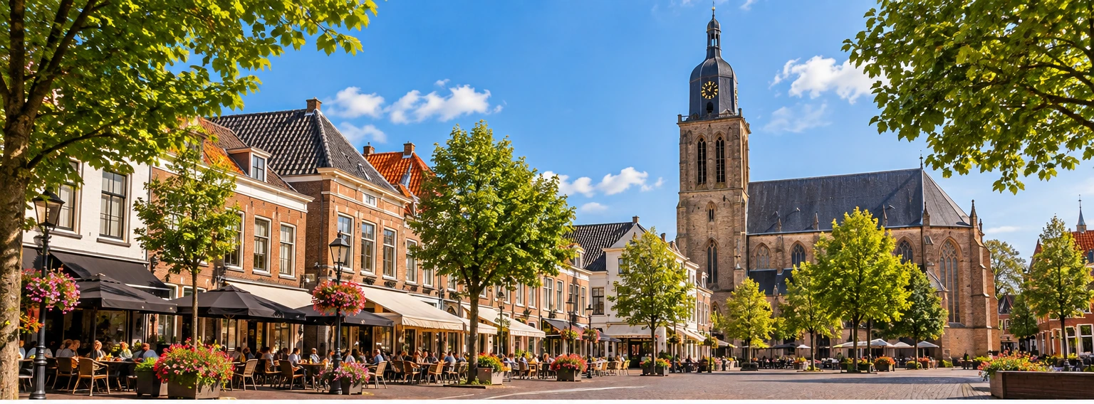 Historisch centrum van Lochem met de Gudulakerk aan de Markt