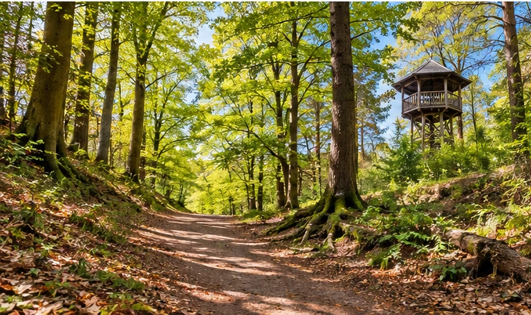 Wandelpad door de bossen van de Lochemse Berg in Gelderland