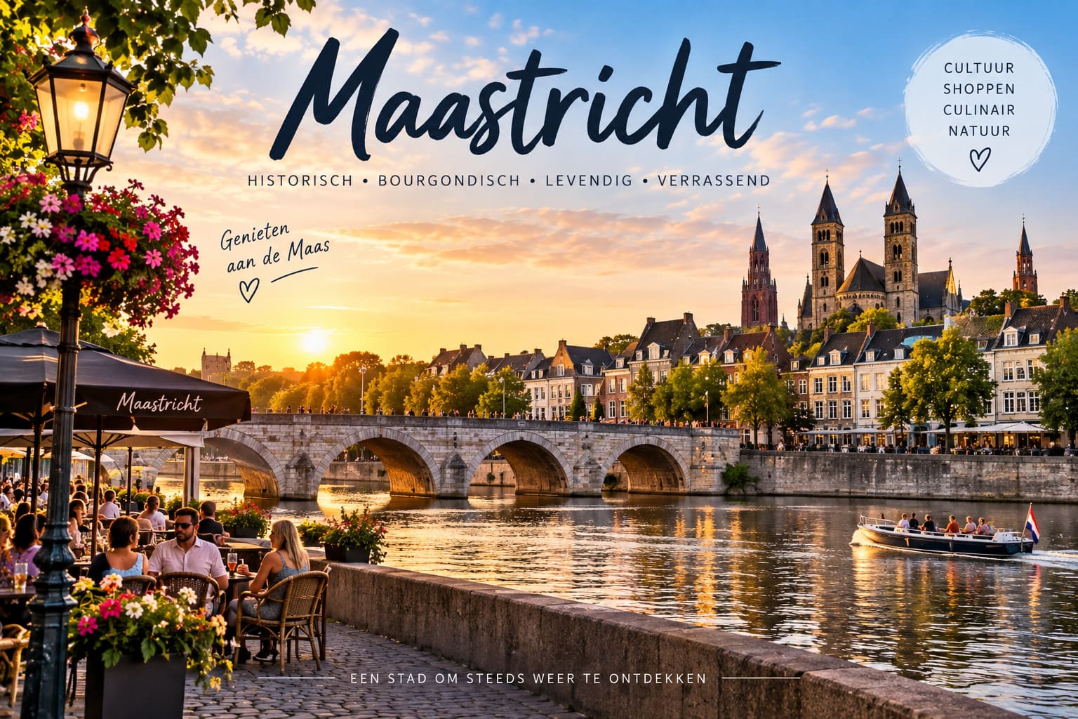 Historisch centrum van Maastricht aan de Maas