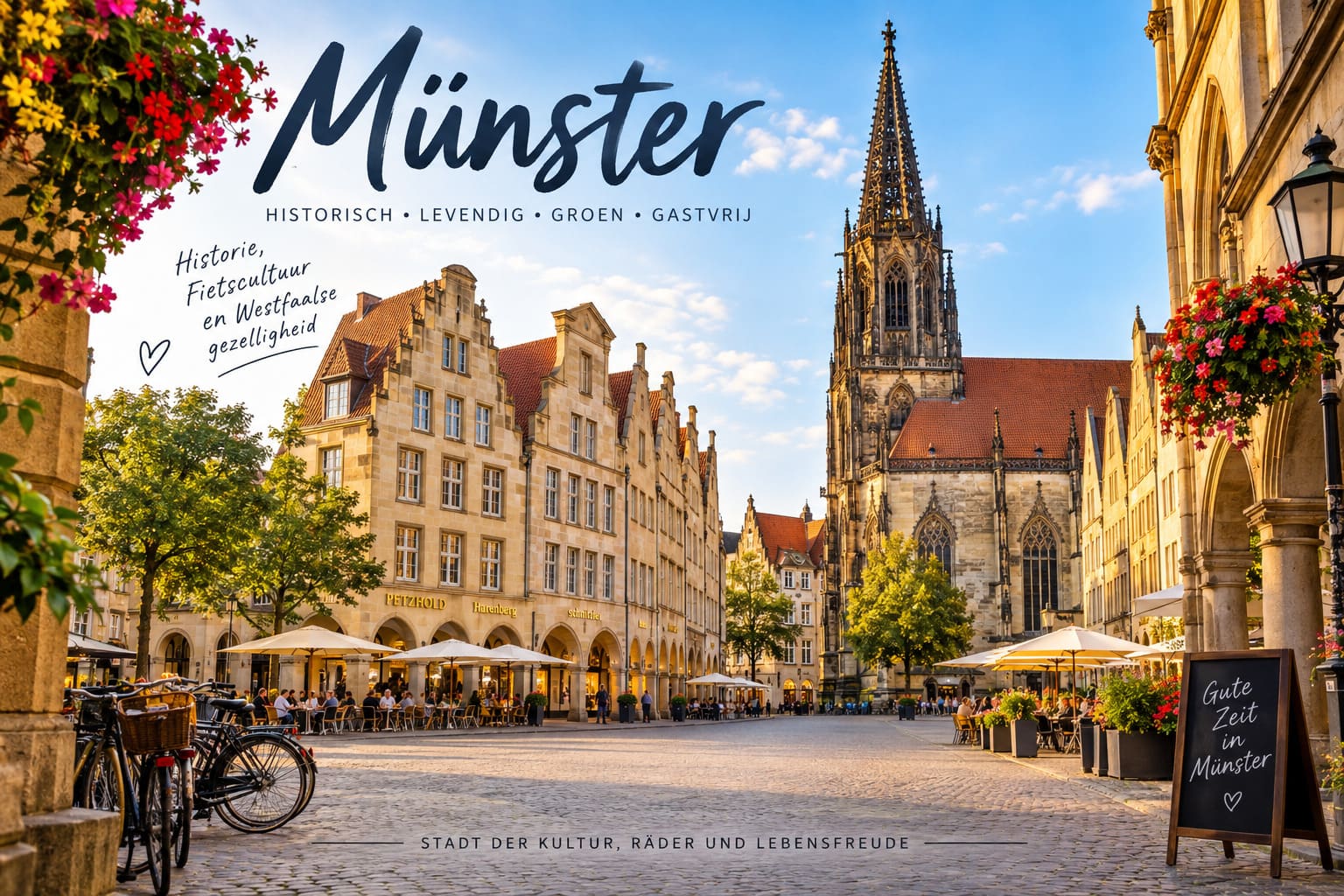 Historische binnenstad van Münster met de Prinzipalmarkt