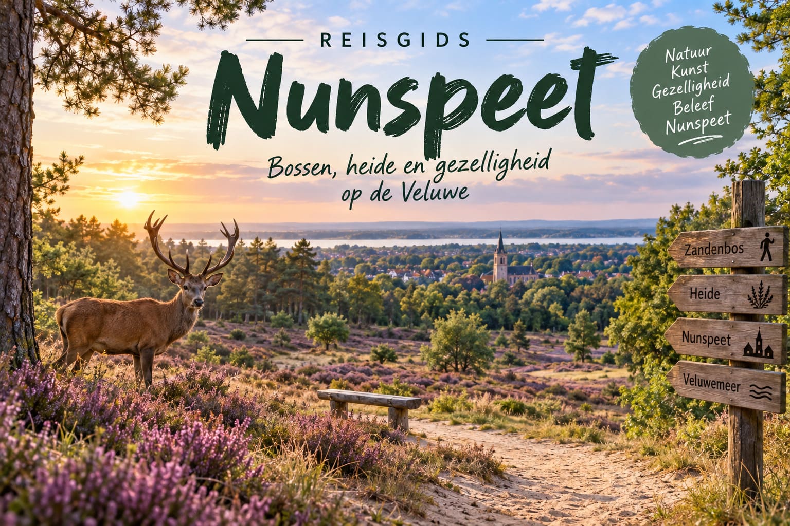 Bossen en heide bij Nunspeet op de Veluwe