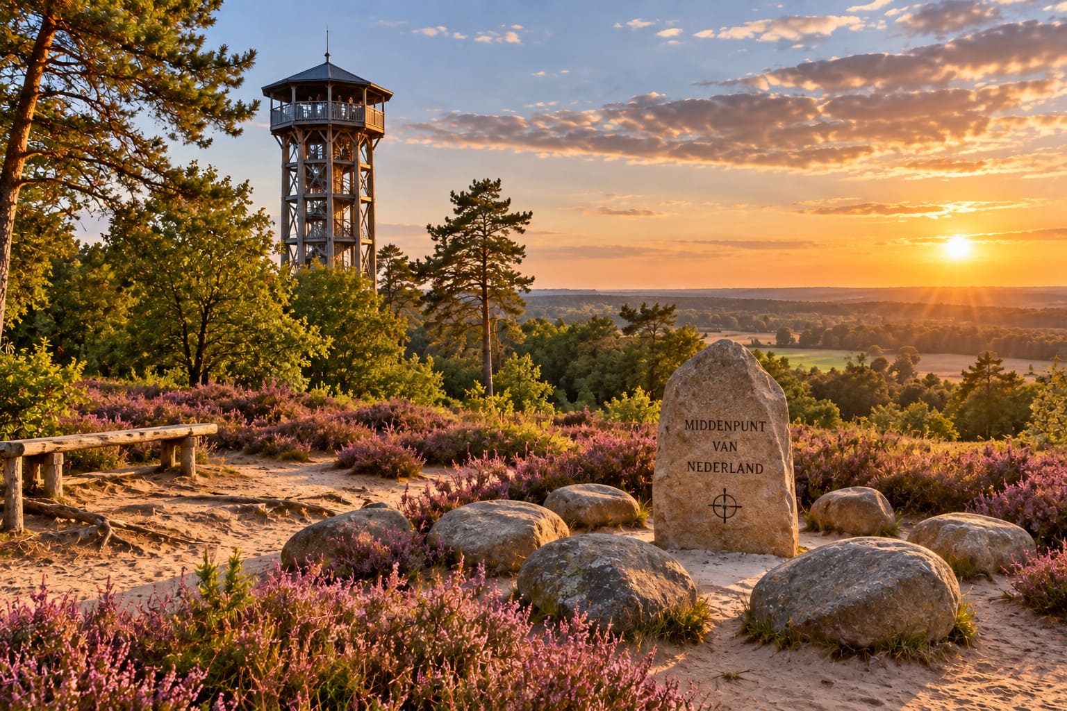 Lunteren – bossen, Goudsberg en het Middelpunt van Nederland